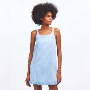 NEW | Madewell | Denim A-Line Sleeveless Mini Dress Fitzgerald Wash - Size 14